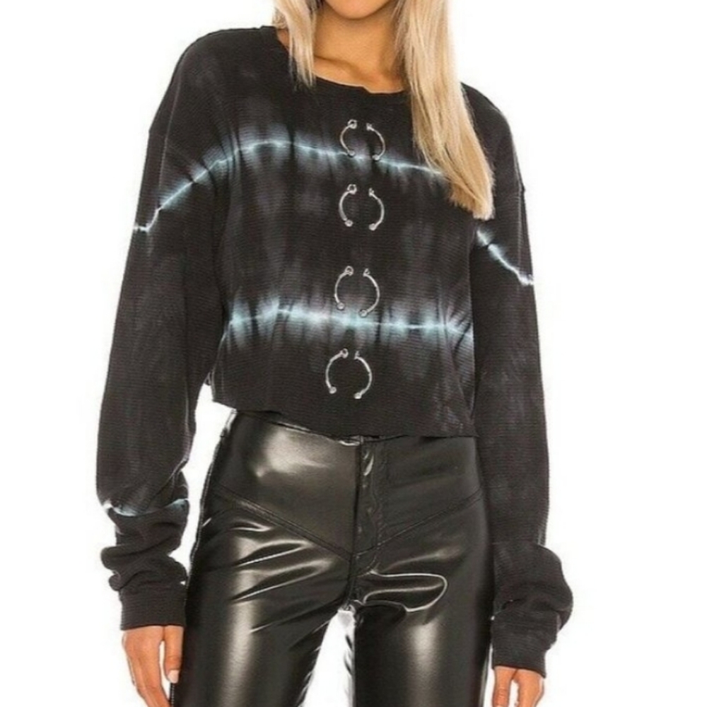 Frankie B Gwen Bull Ring Thermal Top, tie dye, piercing top